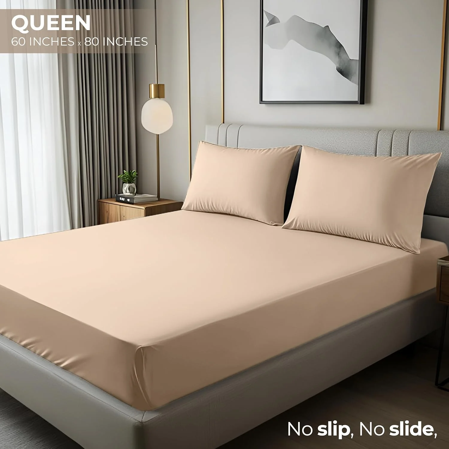 Queen Fitted Sheet - Bottom Sheet - Deep Pockets - Soft Microfiber - Shrink & Fade Resistant - Easy Care - 1 Fitted Sheet Only