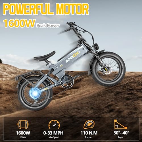 ANIIOKI A8 PRO MAX eBike,Electric Bike,48/52V 60Ah Electric Commuting Bike,200Miles Long Range, Peak 1400W/1600W/3500W Power Ebike, Dual Motor Electric Bike for Adults