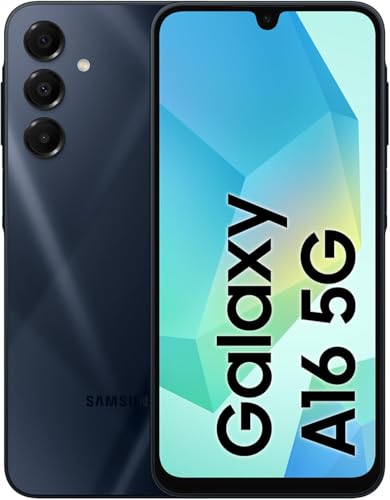 Samsung Galaxy A16 5G, Android Smartphone, Dual SIM Mobile Phone, 4GB RAM, 128GB Storage, Blue Black with Fast Charger Bundle Offer