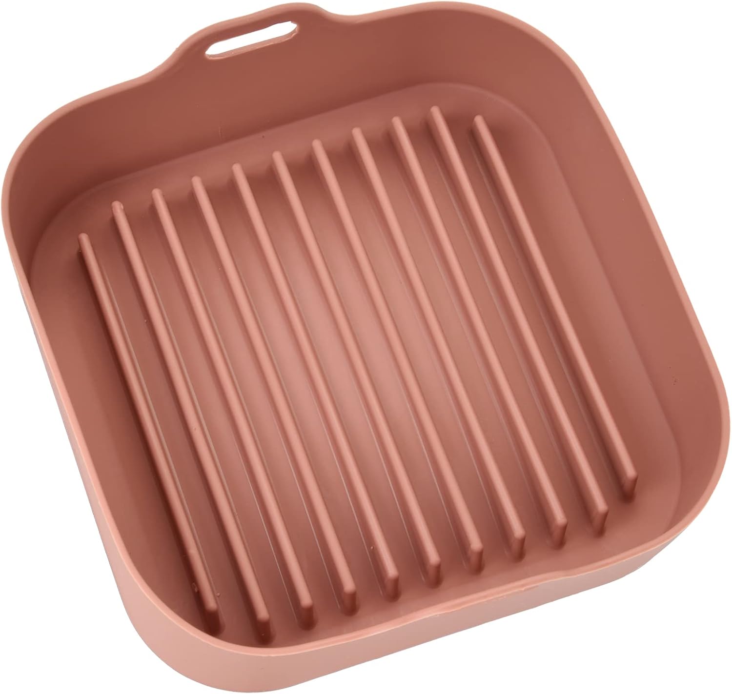 8 Inch Silicone Air Fryer Basket Liners, Non-Stick Food-Grade Air Fryer Silicone Liners Square, Air Fryer Liners Reusable, Easy Wash Air Fryer Accessories (Coffee)