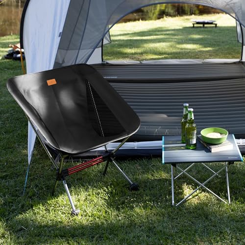 Naturehike YL08 Ultralight Camping Chair, 2.12 LBS Portable Backpacking Chair with Anti-Sinking Feet, Lightweight Compact Collapsible Camp Chair Folding Hiking Chair