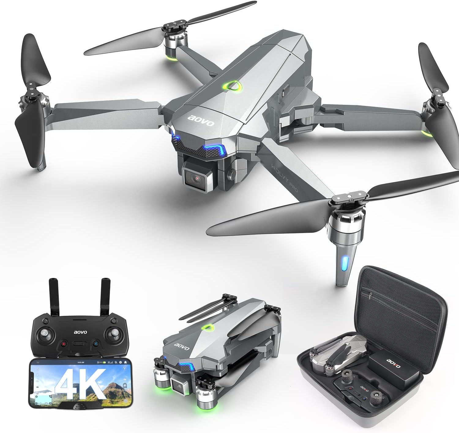 Drone with Camera for Adults 4K,30 Minutes Flight Time with GPS Return Home,Quadcopter with Brushless Motor, Follow Me Drones for Beginners
