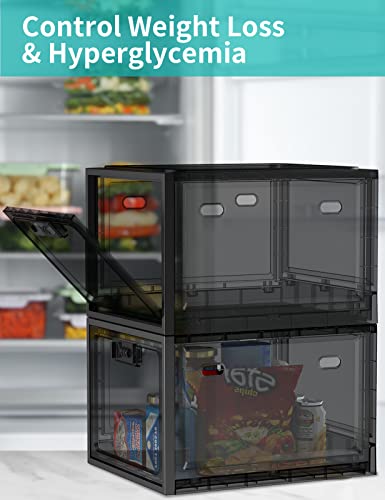 Medicine Lockable Storage Box for Medication Safe, Lock Box for Personal Items, Box with Lock for Phone, Snacks Food, Lockable Storage Cabinet for Home/Dorms/Office Storage Lockers, 2 Pack