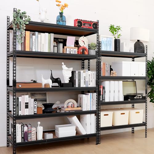 Storage Shelves 4 Tier Adjustable Garage Storage Shelving, Heavy Duty Shelving Unit Metal Storage Shelves for Warehouse Pantry Closet Kitchen,16“D×36”W×60“H, Black