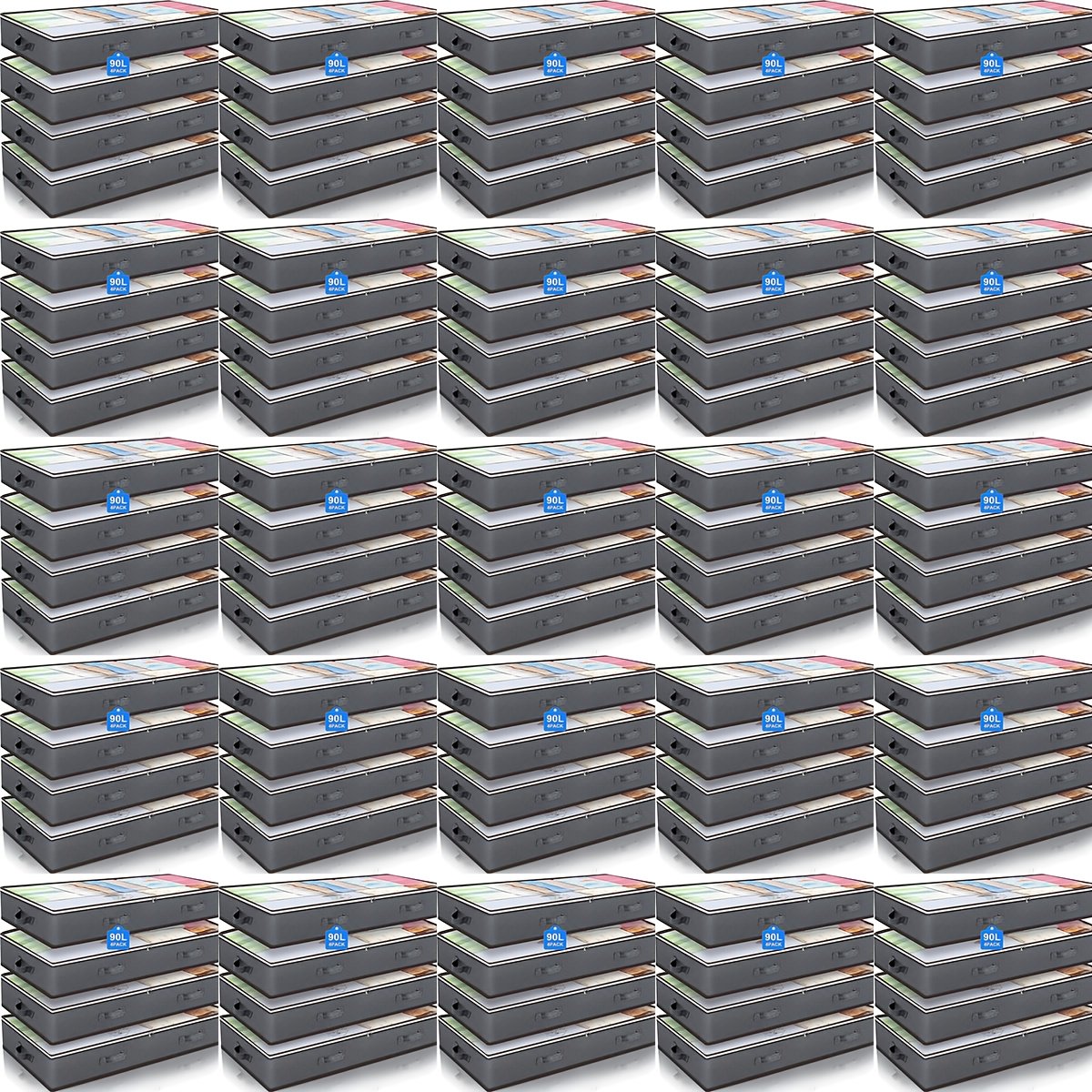 [2pcs Heavy-Duty Underbed Bags] 2pcs Heavy-Duty Metal Underbed Storage Bags | Large Capacity Collapsible Dustproof Garment & Quilted Bedding Organizers with Handles, Classic Rectangular Design