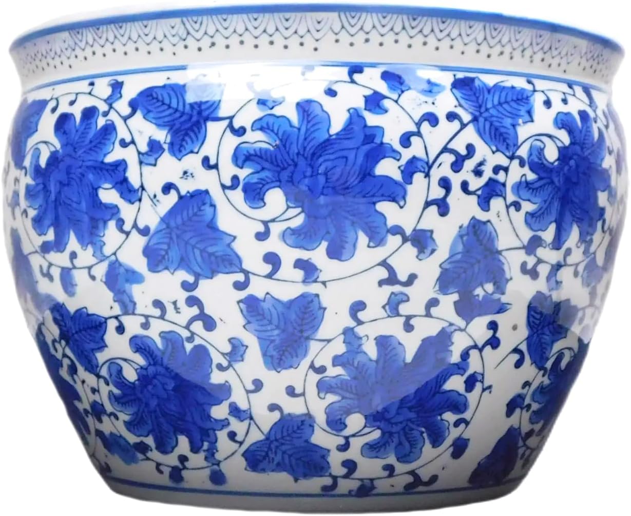 Blue and White Jardiniere by Oriental Furnishings