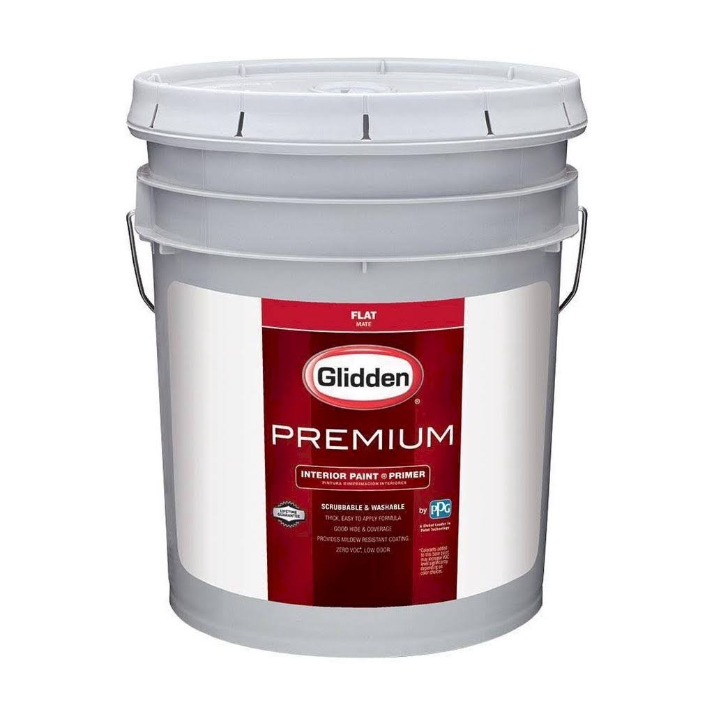 Glidden Premium 5 gal. Base 1 Flat Interior Paint, White