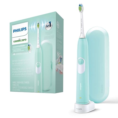PHILIPS Sonicare Electric Toothbrush EssentialClean, Rechargeable Electric Tooth Brush with DiamondClean Brush Head, Sonic Electronic Toothbrush, Travel Case, Pink
