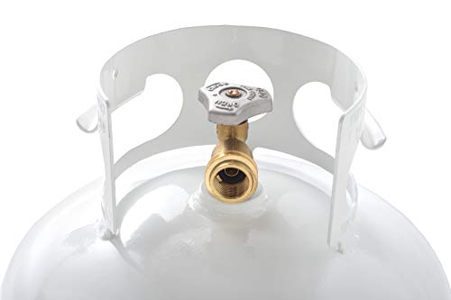 Flame King YSN401 Steel Propane Tank Cylinder With Overflow Protection Device Valve, 40 Lb, White