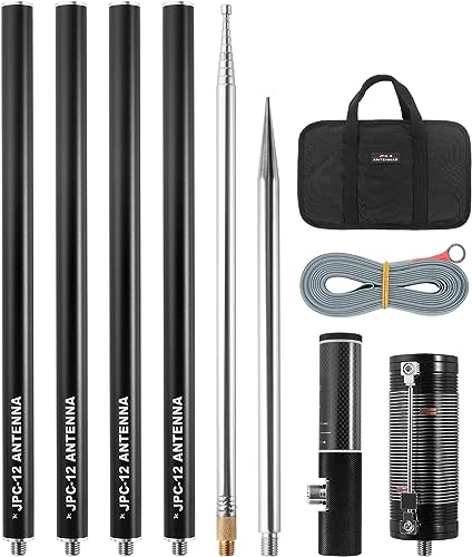 Radio Antennas PAC-12 HF Antennas for Ham Radio with Slide Regulator 7MHz-50MHz All Band Hf Vertical Antenna 40m-6m 8 bands JPC-12 Antenna for Outdoor 4.1 Meter(13.5Ft) (M10)