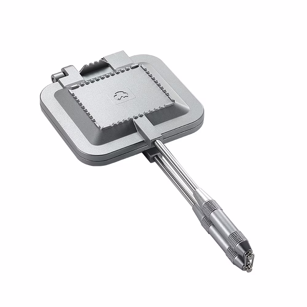 CAMPINGMOON Dual-Sides Sandwich Baking Machine - Detachable Handle Muffin Pan for Camping and Picnics