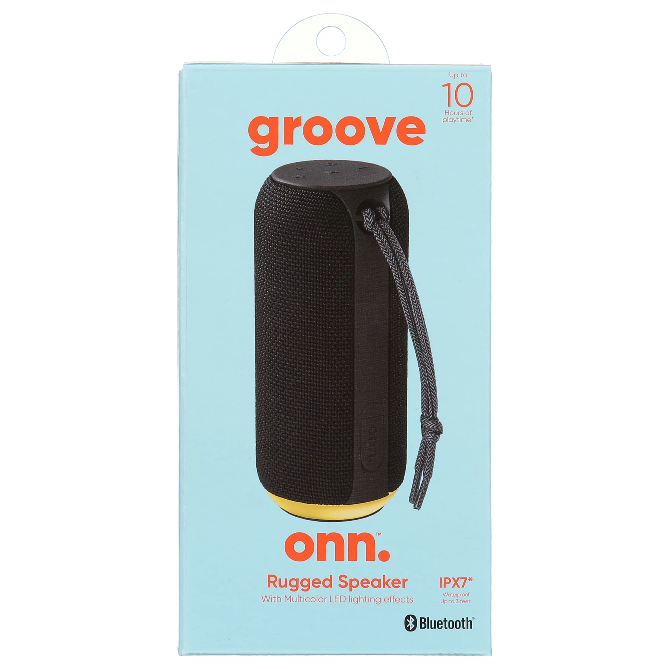 Onn. Medium Rugged Wireless Bluetooth Speaker, Black