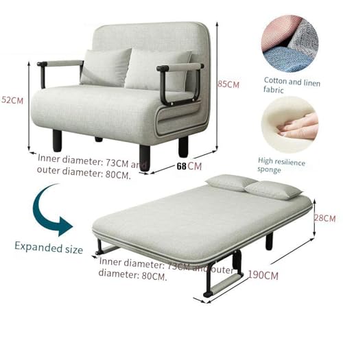Sofa Bed Couch Memory Foam Sleeper Chair Lazy Couch Twin Size Futon Convertible Guest Beds,Washable Cover B