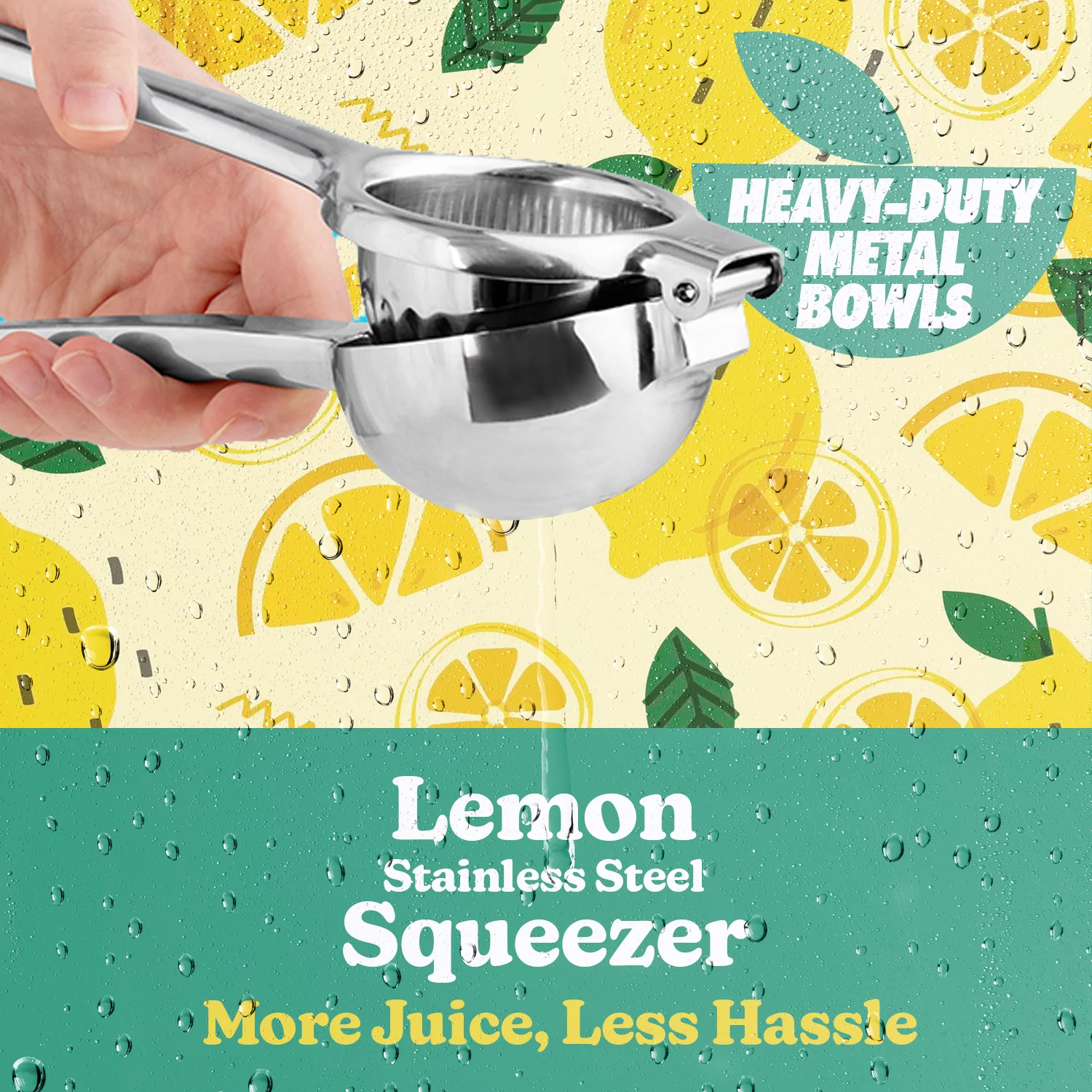 Riley Washable Lemon Squeezer Stainless Steel Made With Large Squeezer Bowl And Stable Grip For Kitchen Use