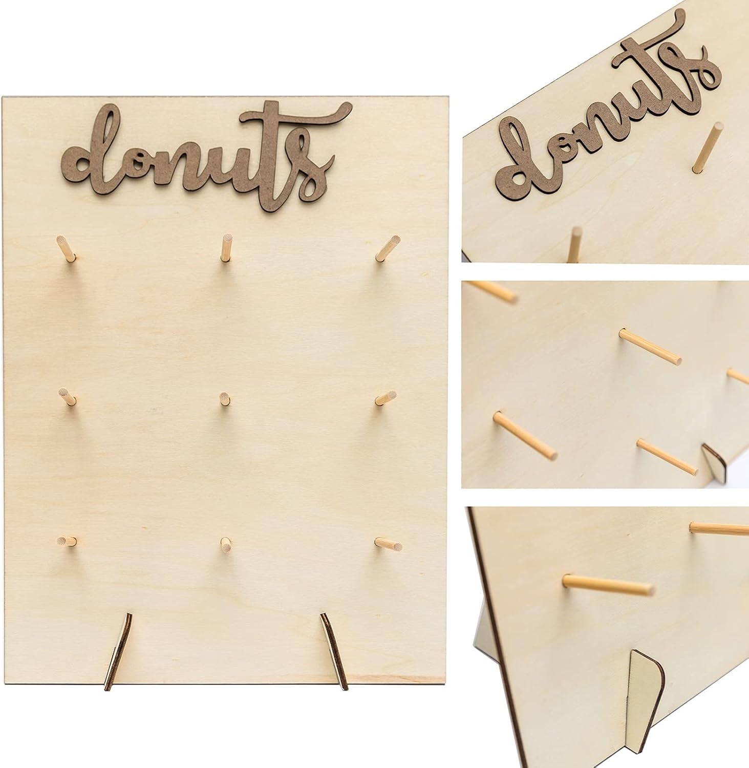 Donut Display Stand Wood Doughnuts Wall Stands Display board for Wedding Party Decoration