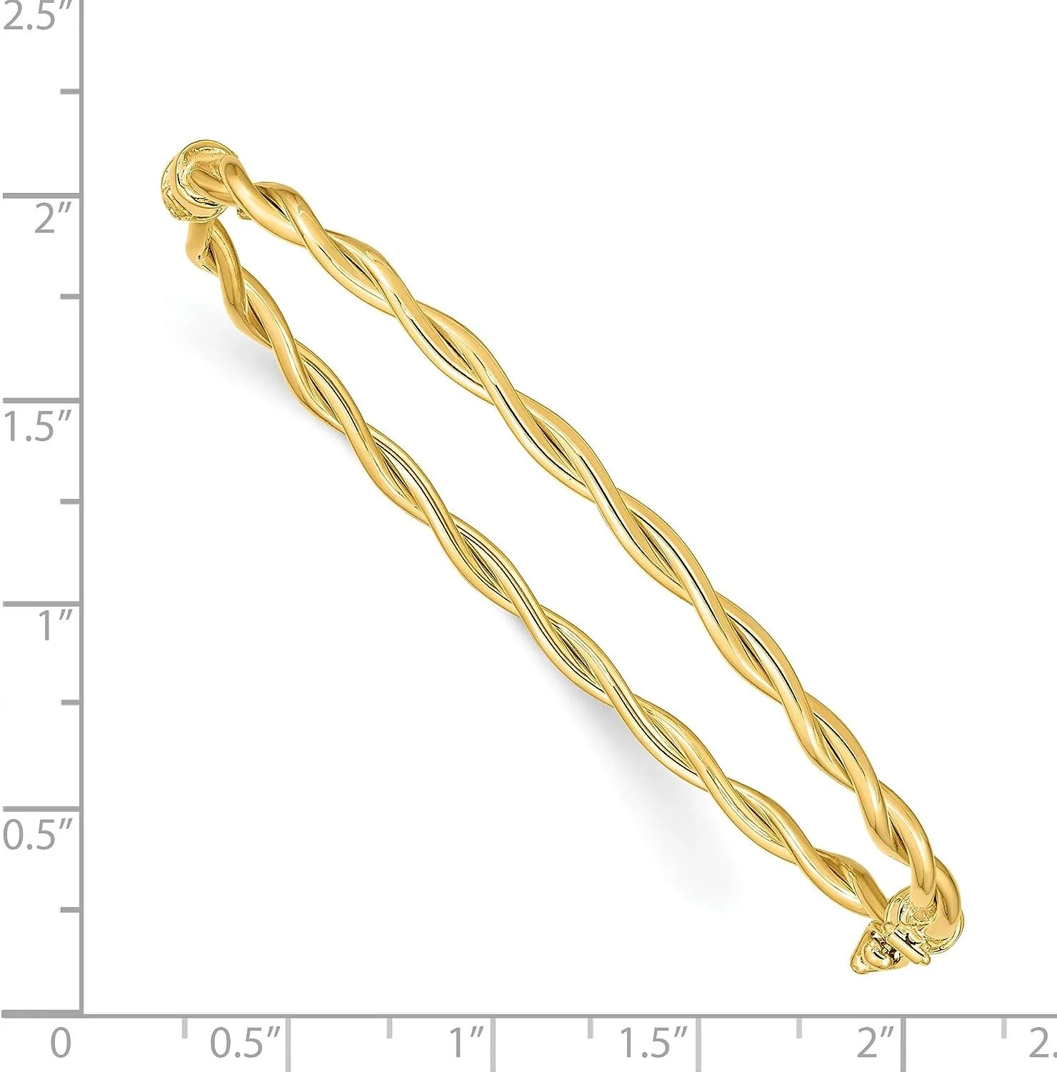 Avariah Diamonds 14K Yellow Gold Twisted Hinged Bangle - 7