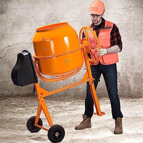 Electric Cement Mixer, 5 cubic Ft, Portable Concrete Mixer Machine, Wheelbarrow Cement Mixing Tools for Stucco