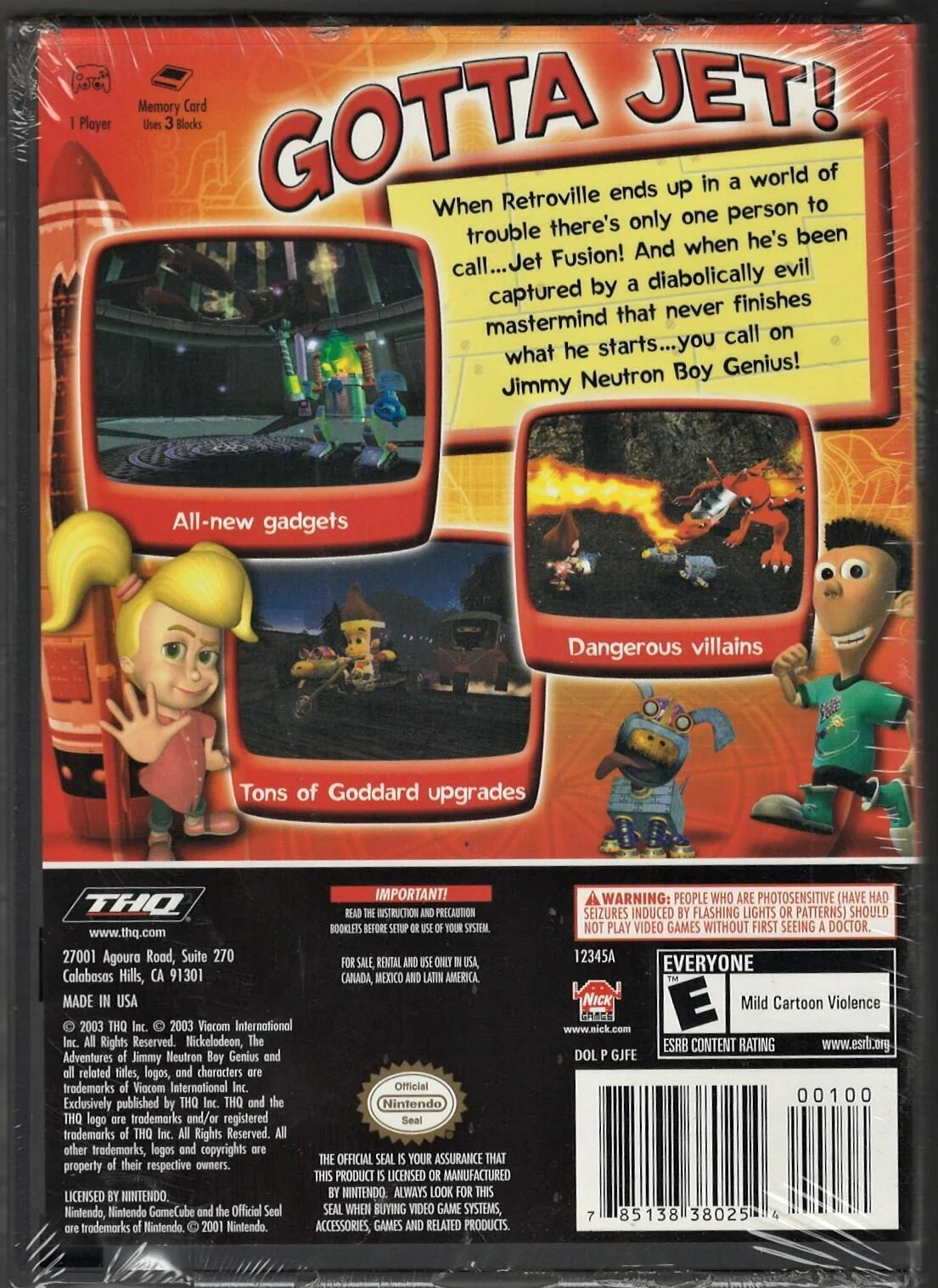 Jimmy Neutron: Jet Fusion NGC (Brand New Factory Sealed US Version) GameCube