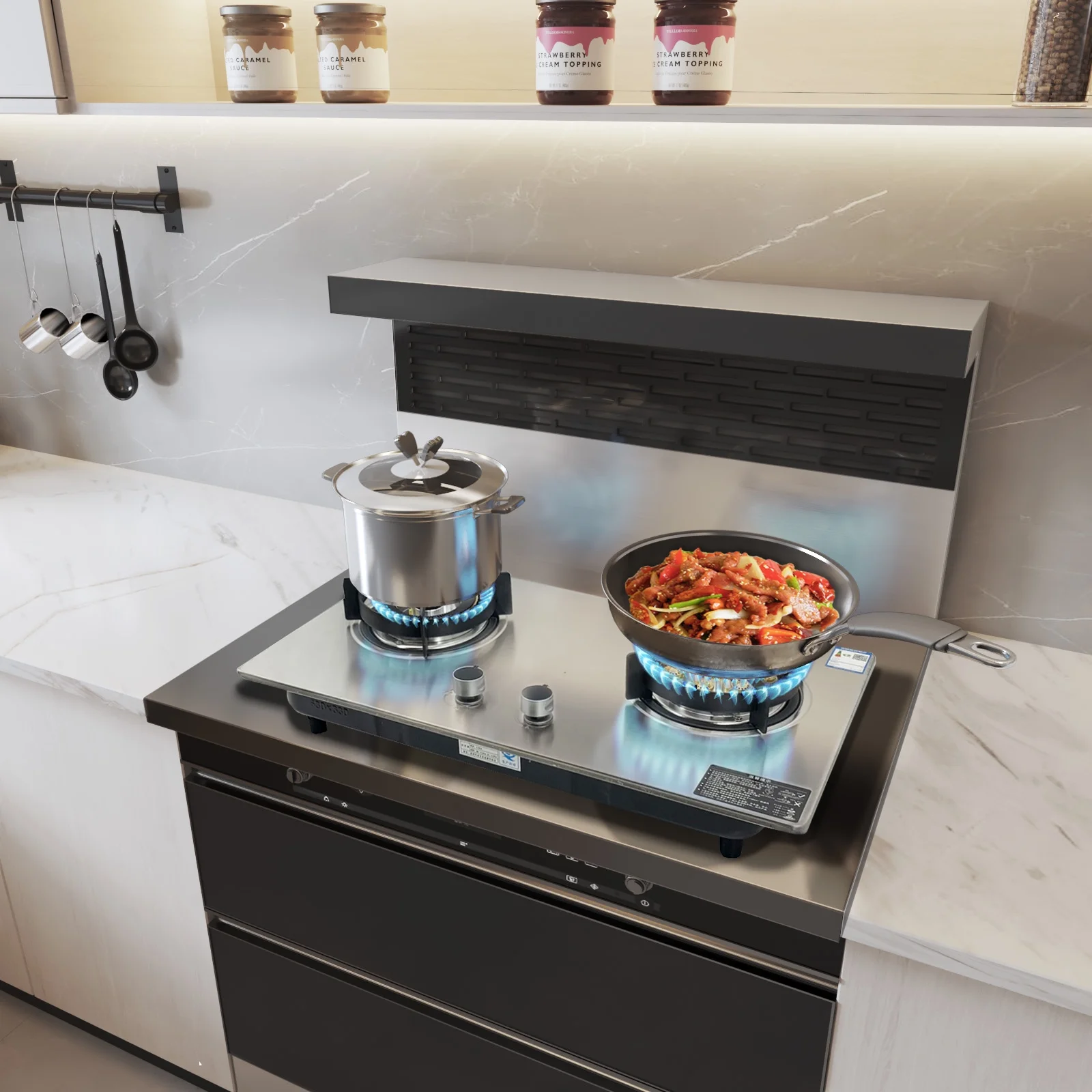 28'' Stainless 2 Burners Built-in Propane LPG Gas Stoves Double Burner