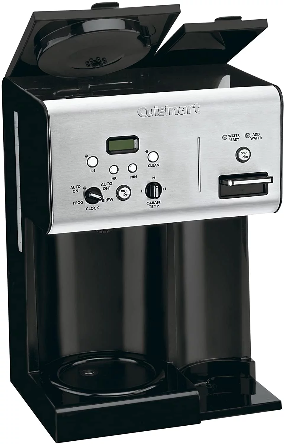 Cuisinart CHW-12P1 12-Cup Programmable Coffeemaker Plus Hot Water System Coffee Maker, Black/Stainless