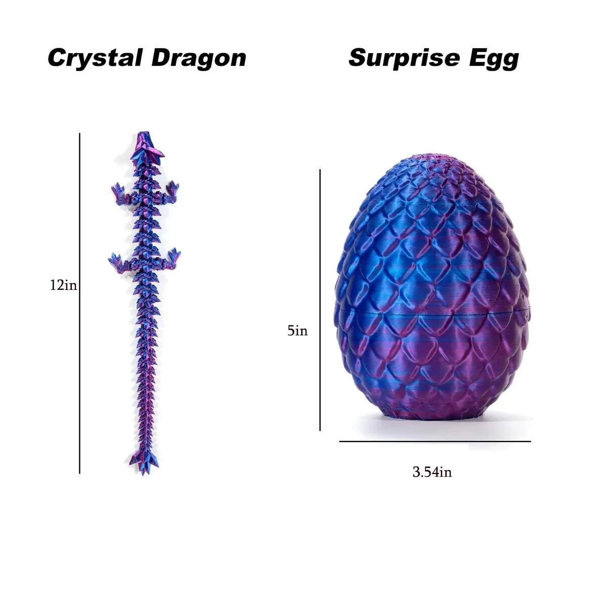 4 PACK 3D Printed Dragon Egg, Explore Enchanting Dragon Egg Fidget Toy Surprise and More for Easter Adult Kids Endless Fidget