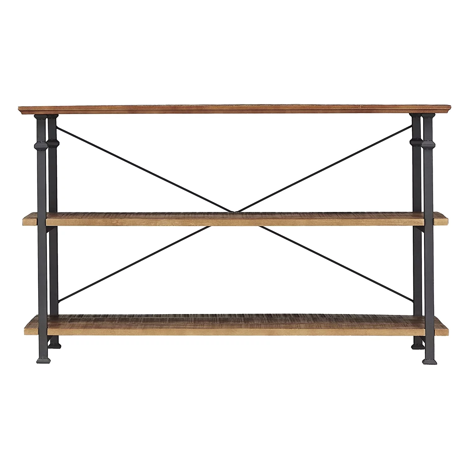 Homelegance Rustic Modern Wood Metal Sofa Table TV Stand Console Unit, Black