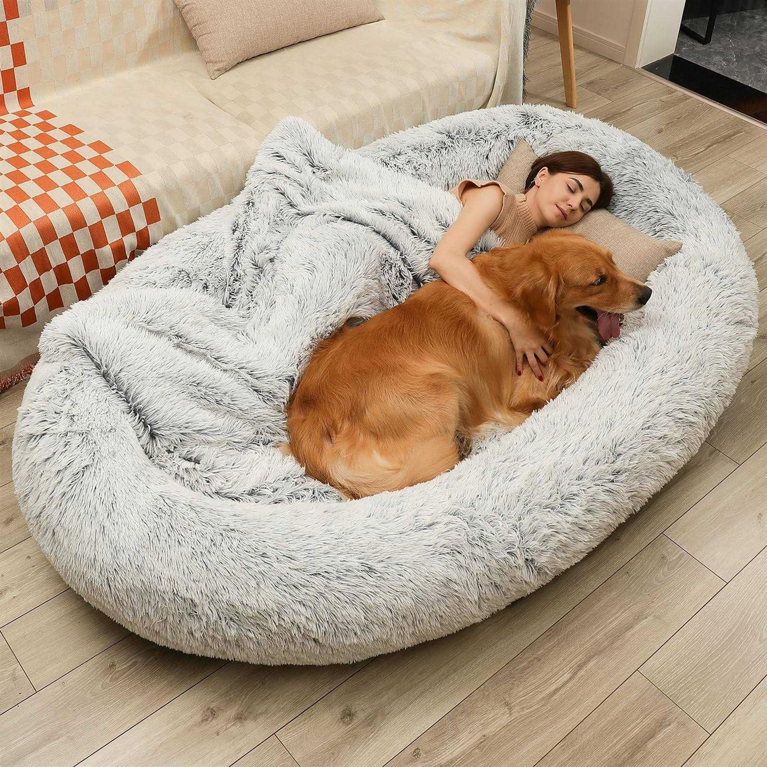 Human Dog Bed 75 L * 50 W * 14 Th Dog Beds for Large Dogs Giant Dog Bed Human Size Dog Bed for People 30D Sponge Bean Bag Bed Detachable - Pet Supplies online store
