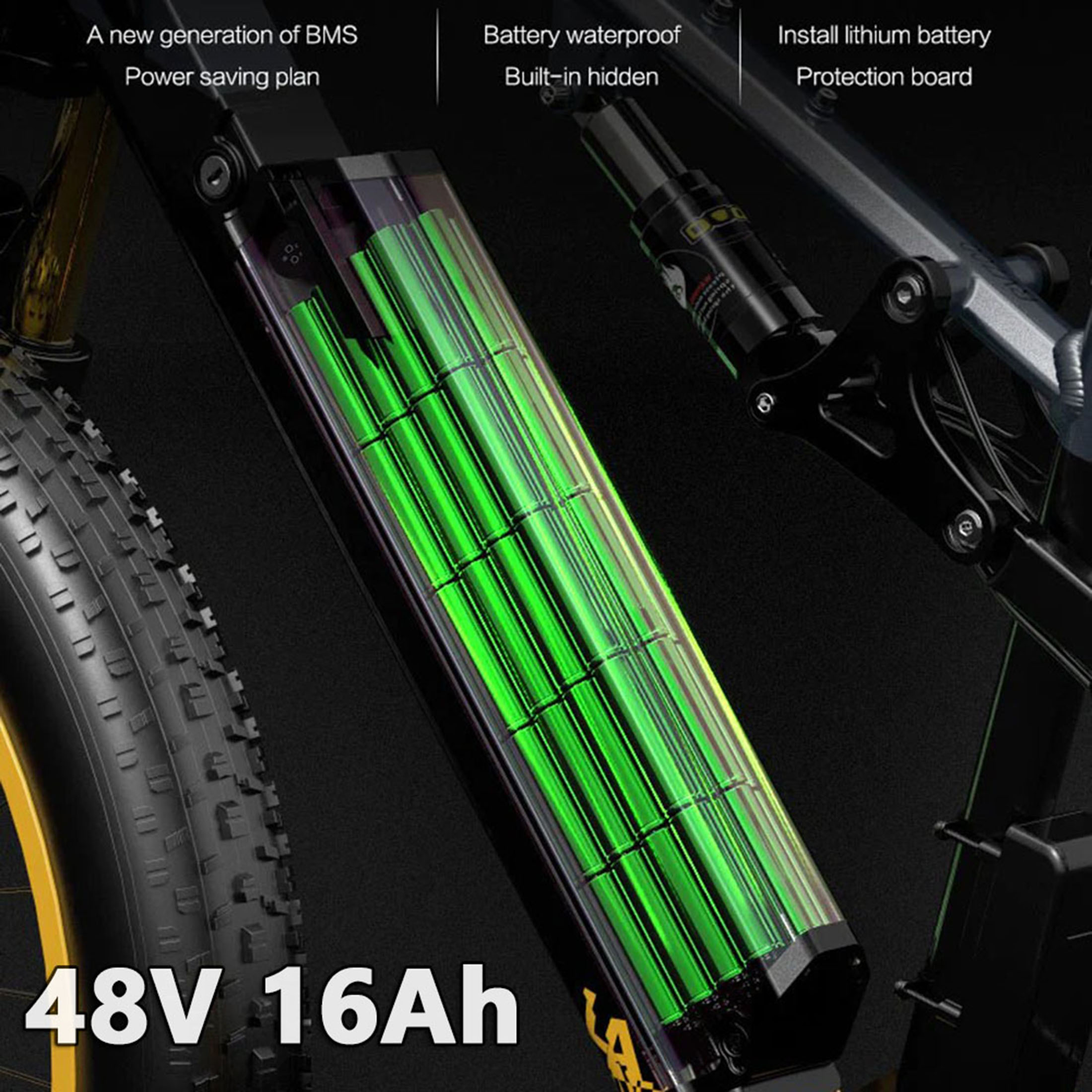 LANKELEISI Electric Bike 26 Inch Fat Tire e-Bike 1000W 48V Pedal Assist Mountain Bike Dual Crown Front Fork 7 Speed RV700 - Blue