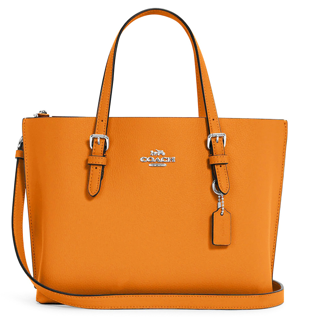 Coach Women's Mollie Tote 25 Leather Satchel Handbag (Papaya)