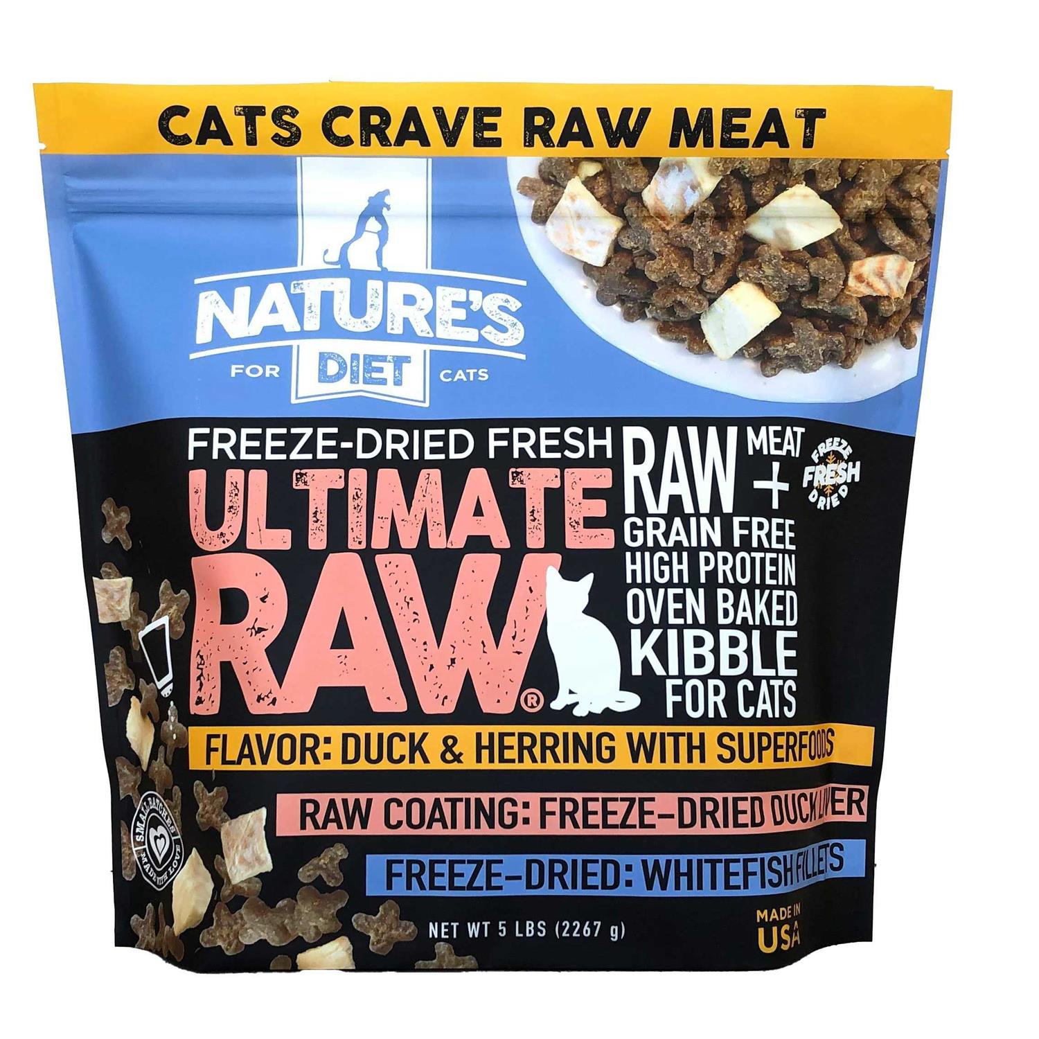 Nature's Diet Ultimate Raw Cat Kibble with Freeze-Dried Raw Whitefish - Pet Supplies online store