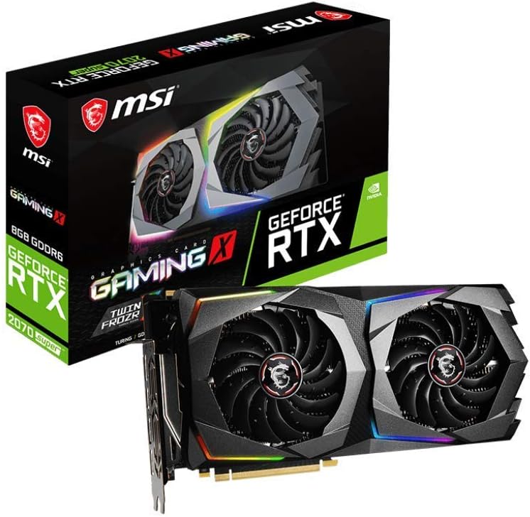 MSI Gaming GeForce RTX 2070 Super 8GB GDRR6 256-Bit HDMI/DP Nvlink Twin-Froze Turing Architecture Overclocked Graphics Card (RTX 2070 Super Gaming X) (Renewed)