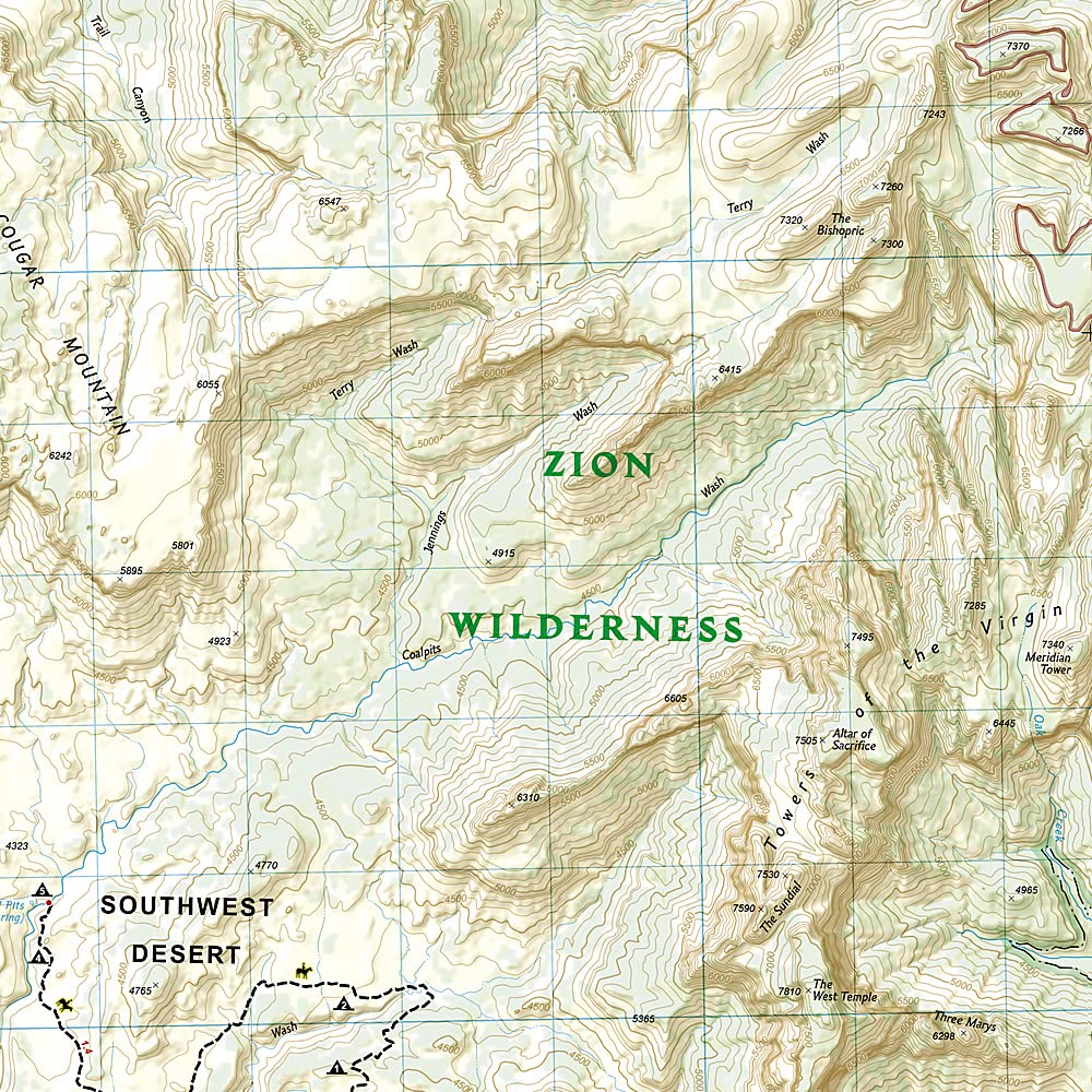 Zion National Park Map (National Geographic Trails Illustrated Map, 214)