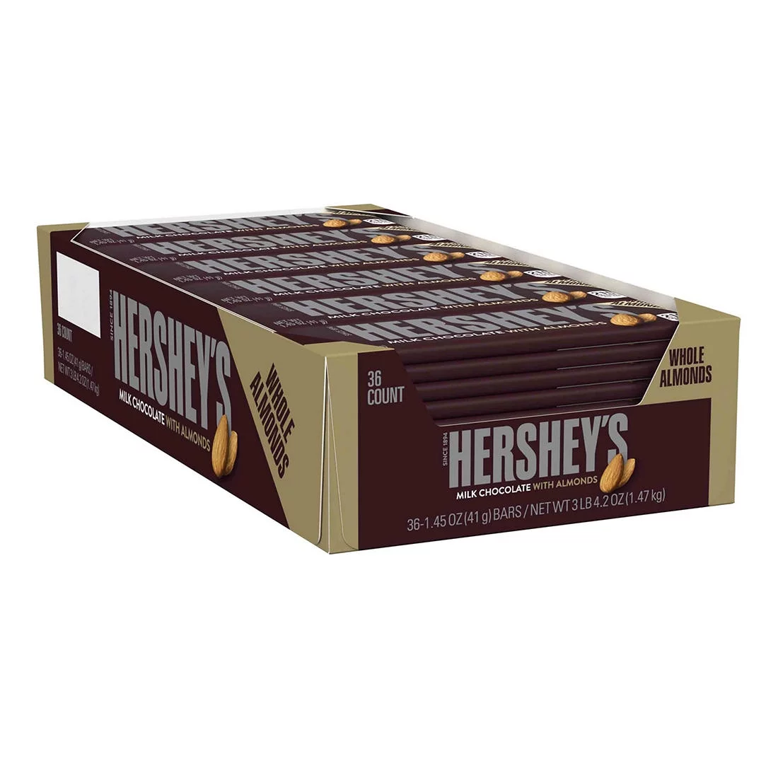 Hershey's Milk Chocolate with Almonds Bars, 36 ct.