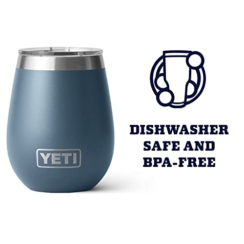 YETI Rambler 10 oz Wine Tumbler, Vacuum Insulated, Stainless Steel with MagSlider Lid, Navy