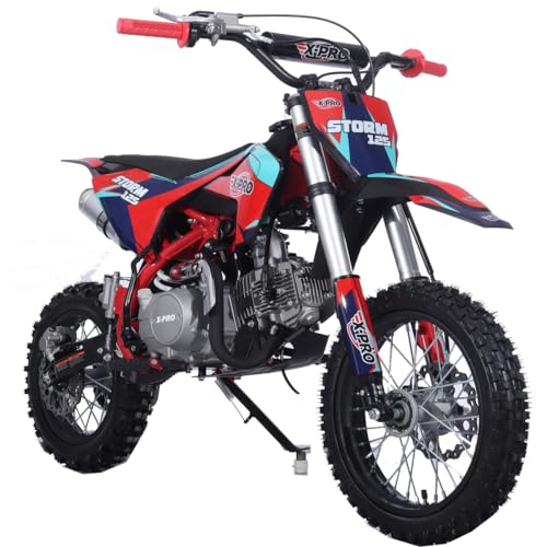 X-PRO 125cc Kids Dirt Bike Pit Bike Youth Dirt Pit Bike with 4-Speed Semi-Automatic Transmission, Big 14