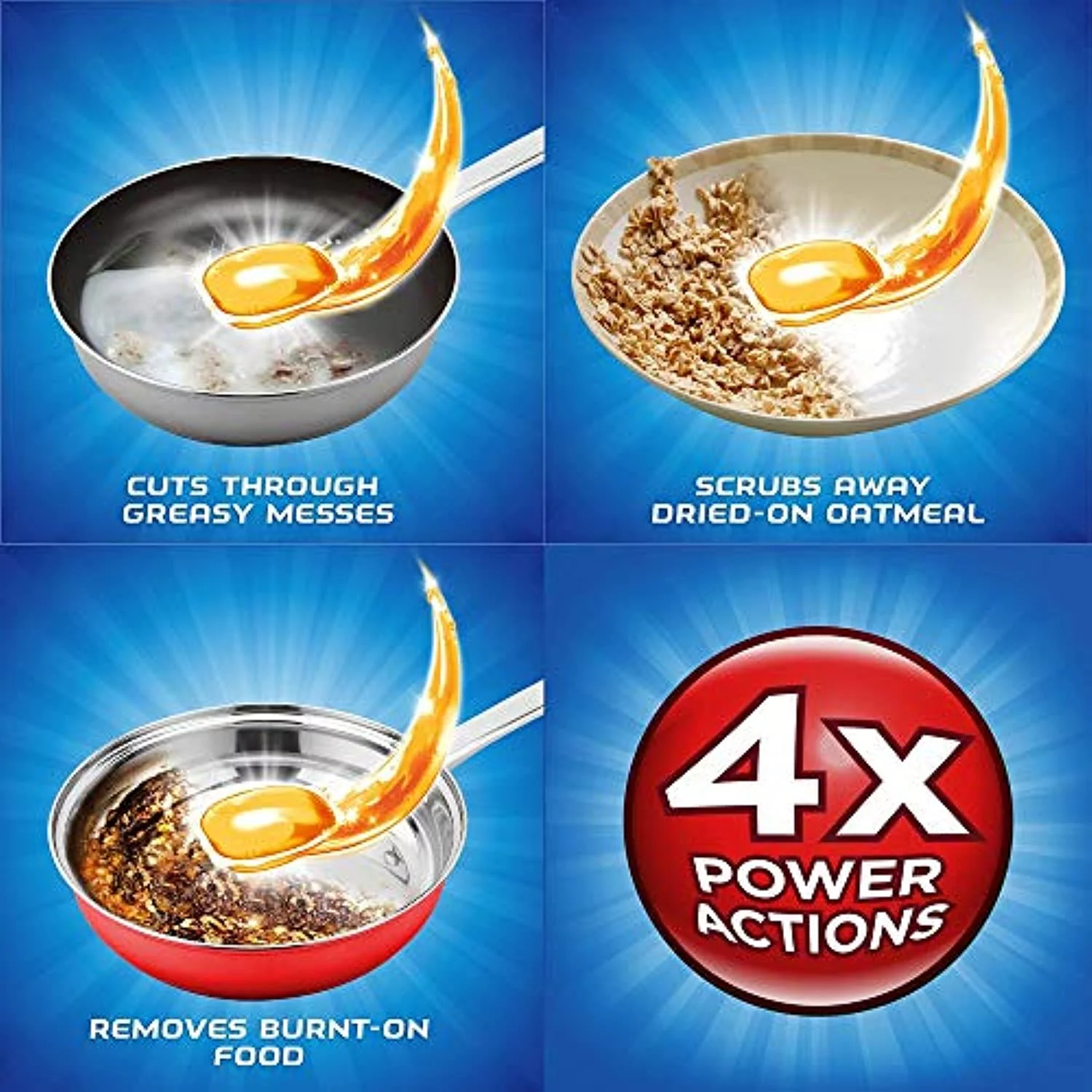 Finish All In 1 Gelpacs Orange, Dishwasher Detergent Tablets 84 Count (Packaging May Vary )