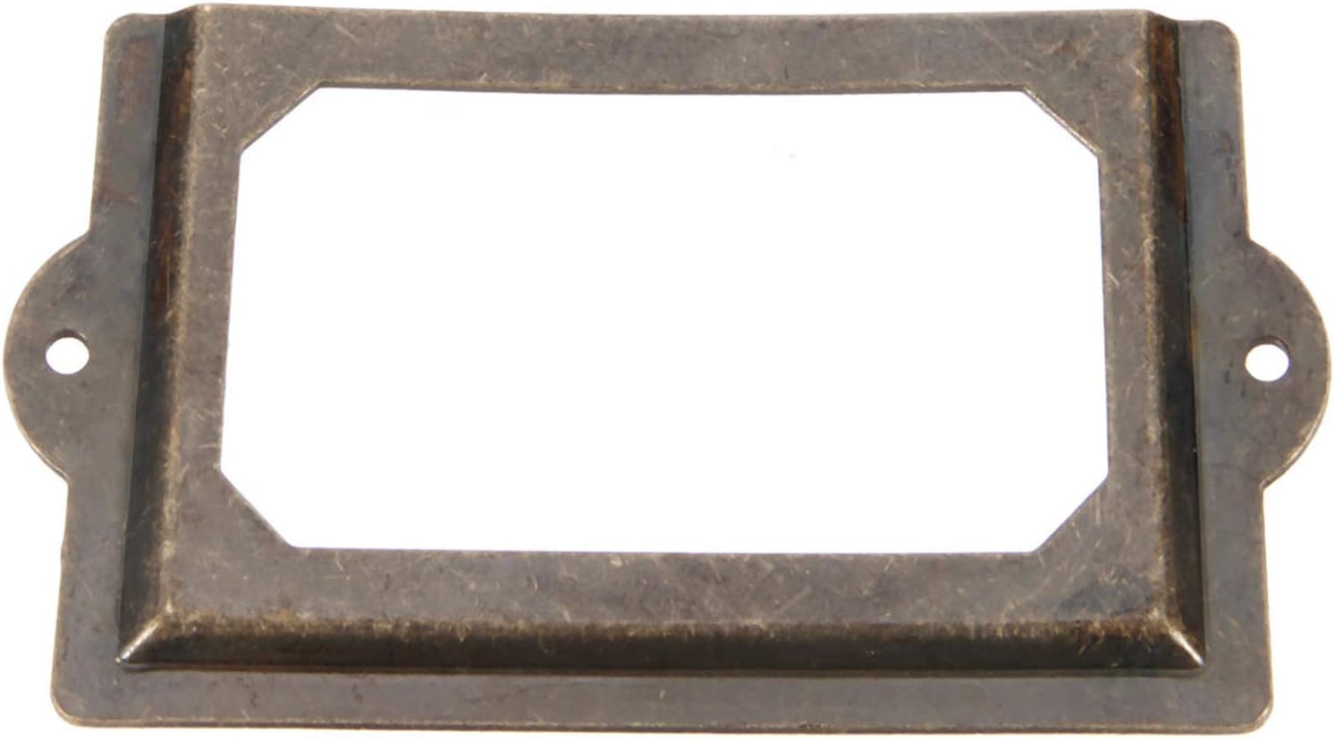 4 PCS Antique Tag Label Frames File Name Card Holder Bronze Drawer Pull Labels Holders for Office File Case Library Drawer Medicine Cabinet Apothecary Furniture (Length:3-1/2