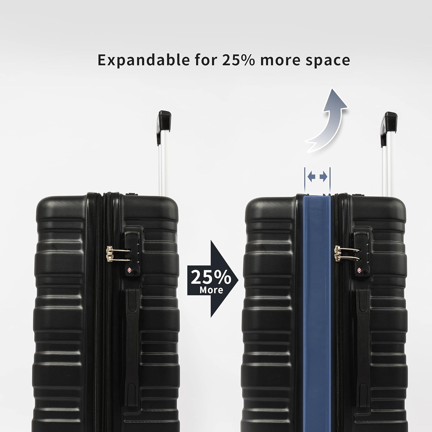 Merax Luggage Sets 3 piece Carry on Luggage Suitcase Sets of 3, Hard Case Luggage Sets Clearance Expandable
