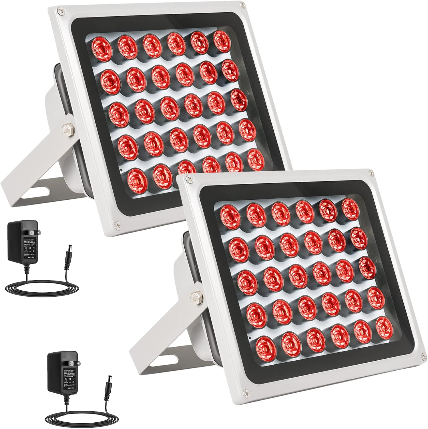 LONNKY IR Illuminator Long Range up to 330ft/100m,30-LEDs 850nm,IR Infrared Light for Security Camera, Waterproof, Auto ON/Off, Metal Housing, Long Life time up to 25000 Hours,2PCS Pack of 2