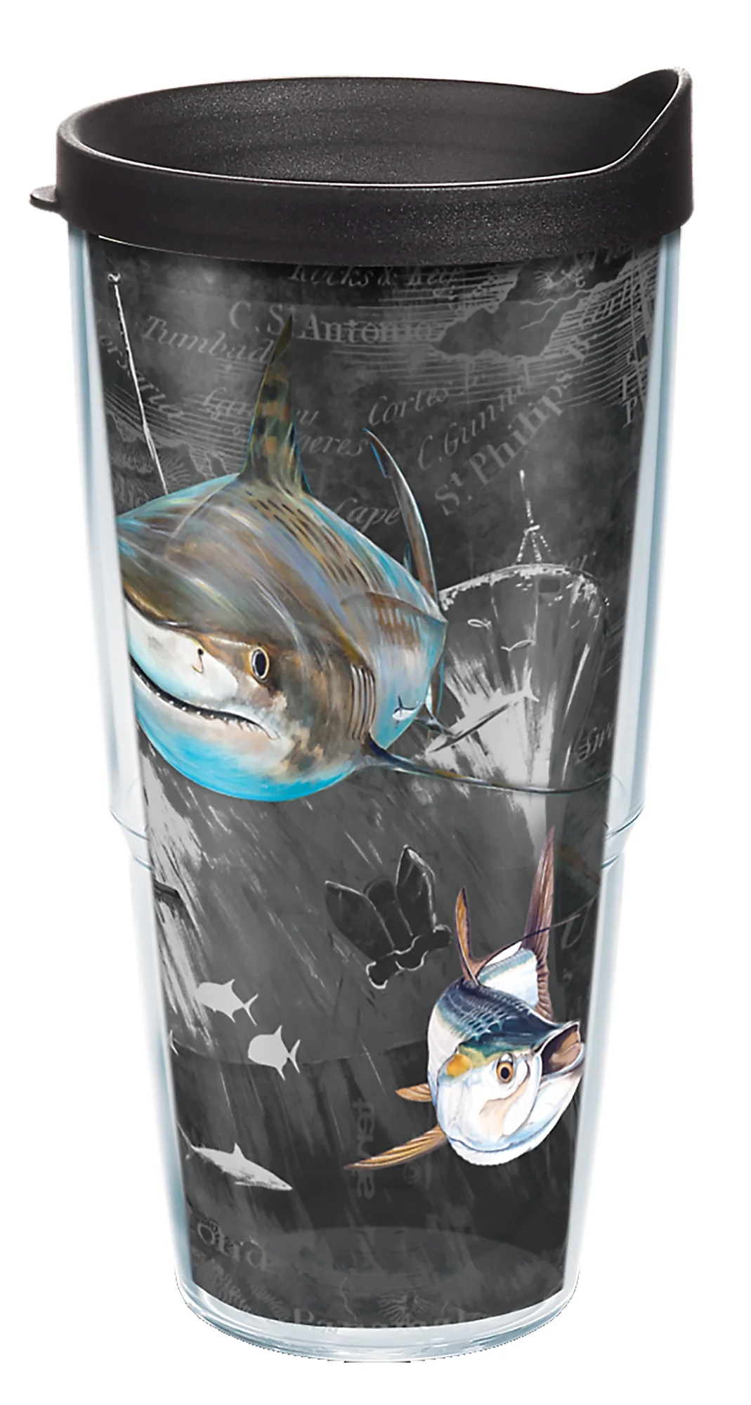 Tervis Guy Harvey Shark Pirate Made in USA Double Walled  Insulated Tumbler Travel Cup Keeps Drinks Cold & Hot, 24oz, Classic