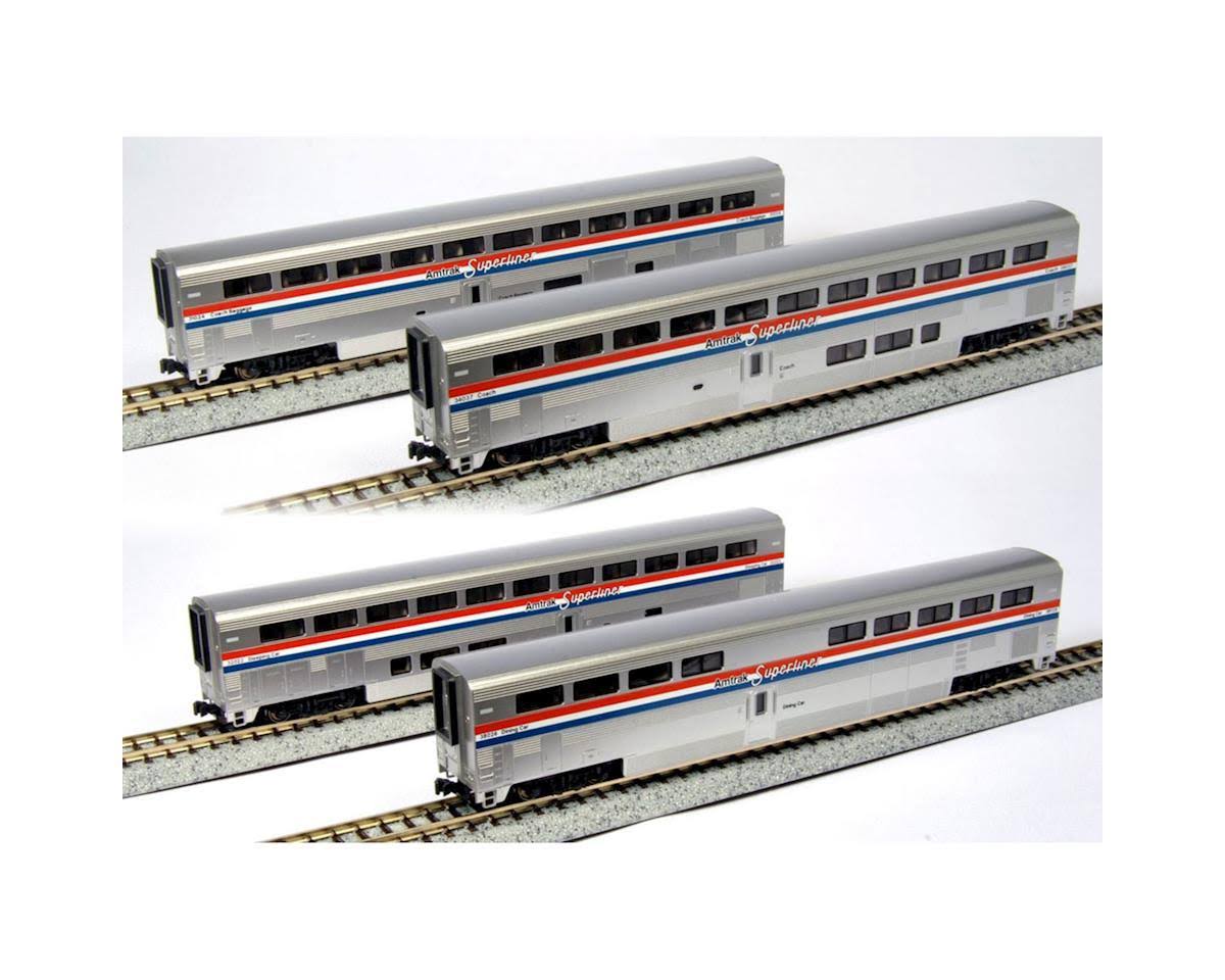 Kato N Amtrak Phase III Superliner 4-Car Passenger Set A 1063517