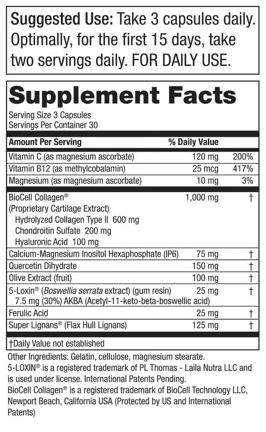 H.A. Joint and Skin Super Formula - Purity Products - BioCell Collagen w/ Hyaluronic Acid Supports Healthy Joint Flexibility, Healthy Synovial Fluid, and Joint Lubrication - 5-Loxin - 90 capsules