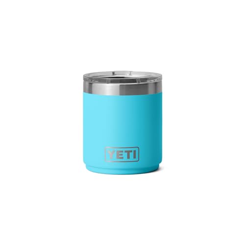 YETI Rambler Lowball, Vacuum Insulated Stainless Steel Stackable Lowball with MagSlider Lid, Stainless Steel, 10 oz (296 ml)