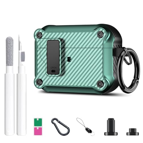 Valkit for Apple Airpods Pro 2nd Generation Case Cover 2022 with Secure Lock Clip, Hard Shell AirPods Pro 2 Case with Keychain for Men Women Shockproof Protective Case for AirPods Pro 2,Black