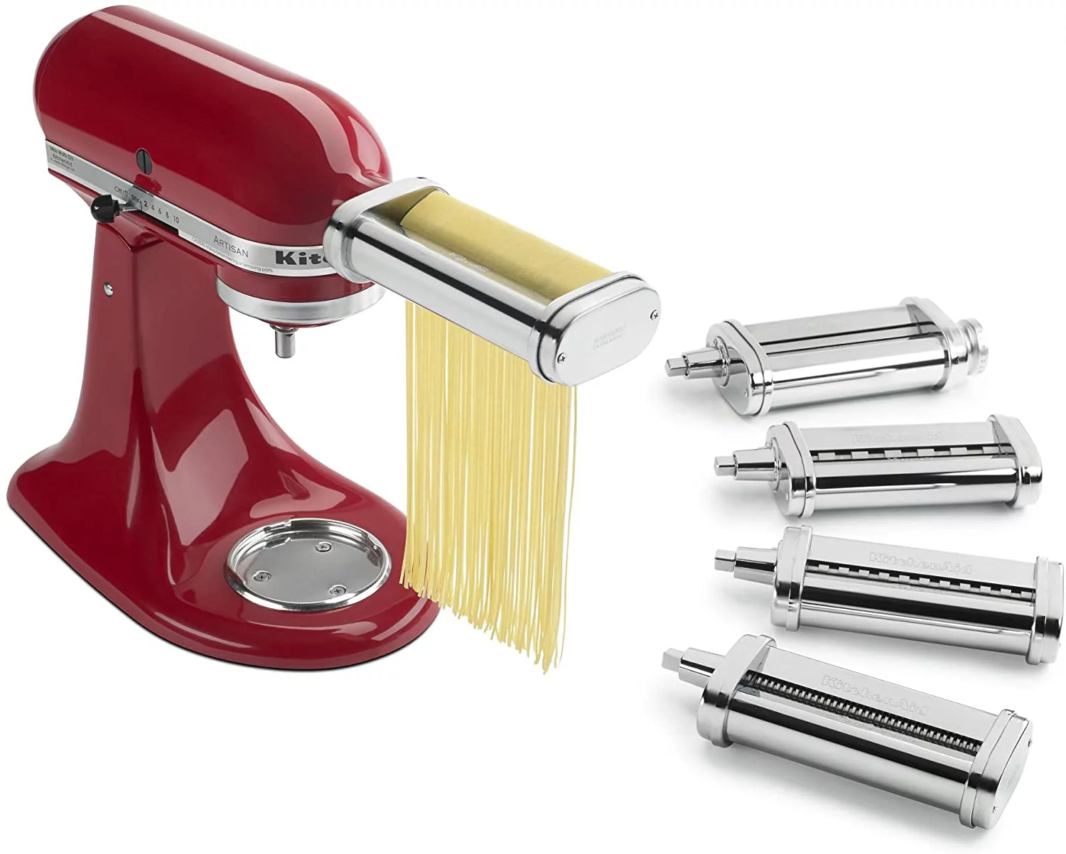 Excellent KitchenAid KSMPEXTA Gourmet Pasta Press Attachment with 6 Interchangeable Pasta Plates  White