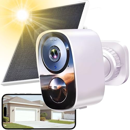 2025 Upgraded 2K Security Cameras Wireless Outdoor, Free Cloud Storage, 1-6 Months Battery Life, Waterproof, 2-Way Talk, AI Motion Detection Spotlight Siren Alarm Cameras for Home Security
