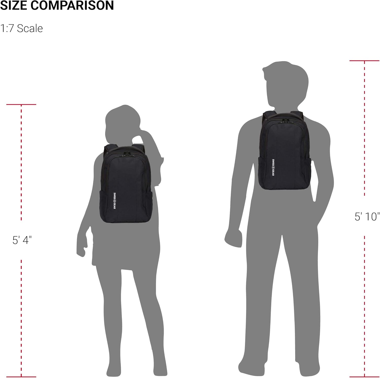 SwissGear 3573 Compact Laptop Backpack, Black, 17-Inch