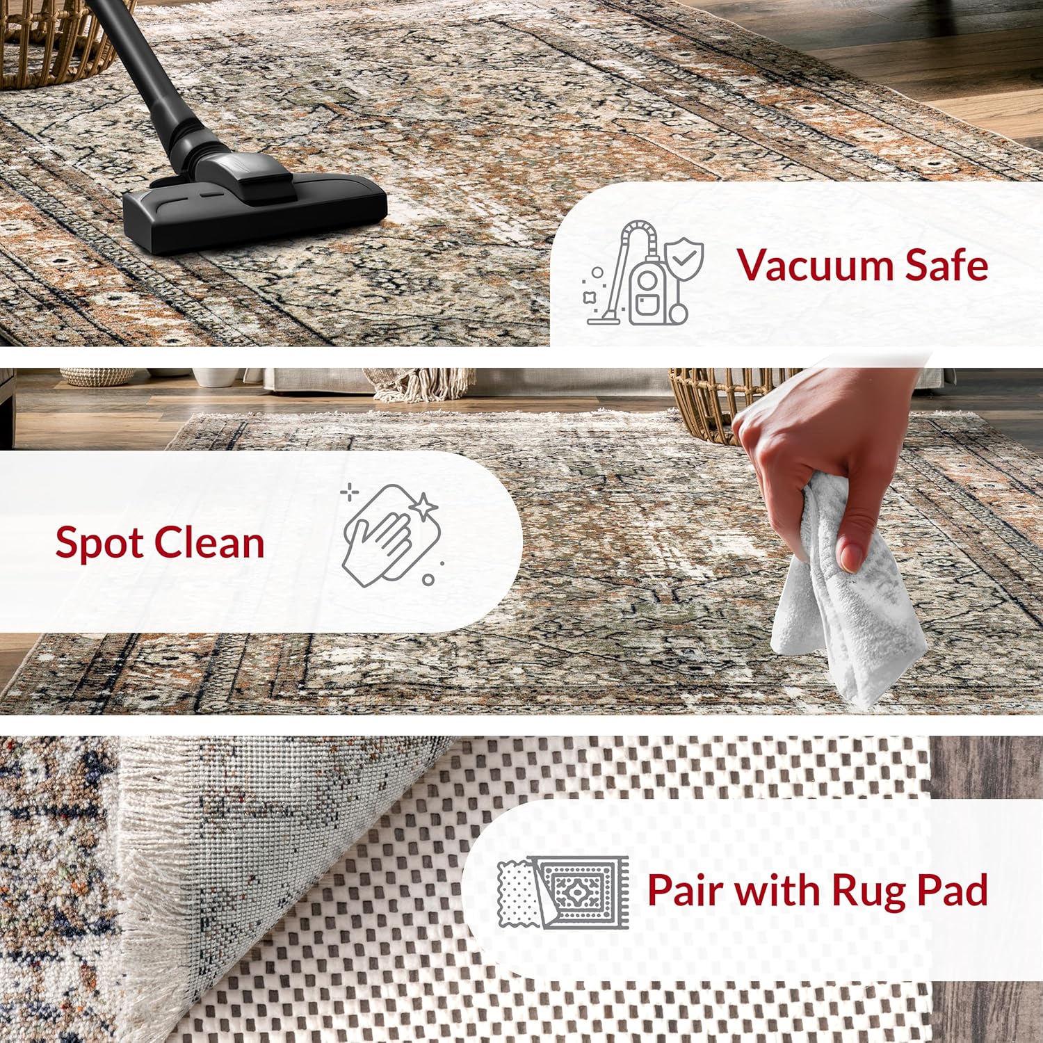 nuLOOM Fringed Performance Indoor Area Rug, Power Loomed, Easy Clean, Durable, Non-Shed, 12' x 16', Charvi