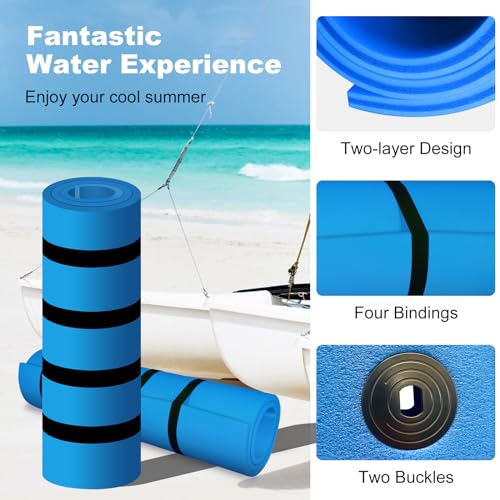 9 Ft x 6 Ft Floating Water Mat for Lake Pool, Foam Water Floating Pad for Fun Water Party Water Recreation and Relaxing, Rollable XPE Foam Lily Pad Floating Mat for Lakes Pools