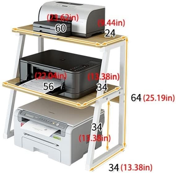 Printer and Shredder Stand Desktop Printer Stand Storage Shelf Bookshelf File Holder Home Office Storage & Organization Storage Fax Rack Instrument Office Furniture(Color:C) (A)